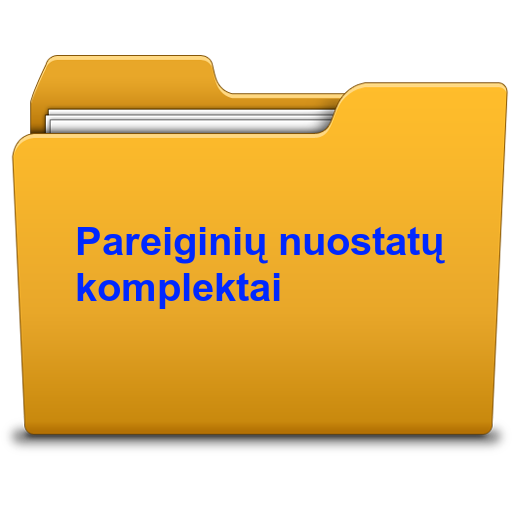 Apmušėjo baldų pareiginių nuostatų komplektas (+ įsakymas ir žurnalas)