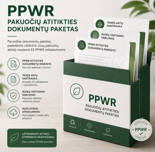 PPWR pakuočių atitikties dokumentų paketas