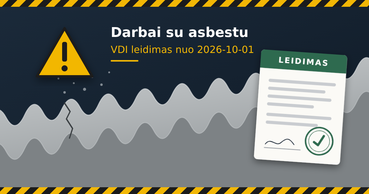 Darbai su asbestu - valstybinės darbo inspekcijos leidimas